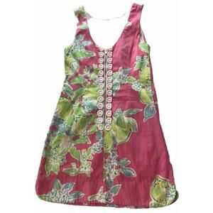 Lilly Pulitzer Cathy Shift Lined Dress Size 0 Pool Pink Lemonade Summer